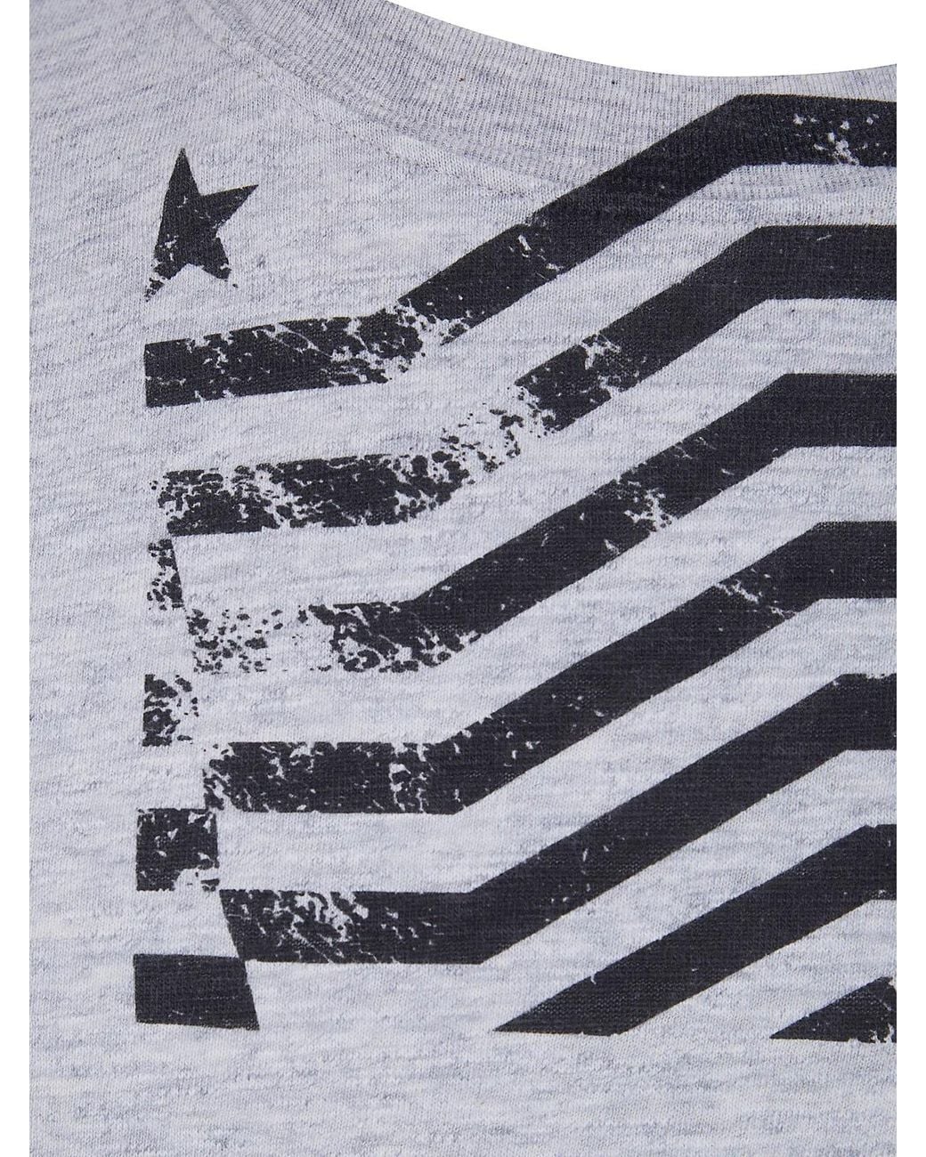 Golden Goose Deluxe Brand Gray Tshirt With Logo Print