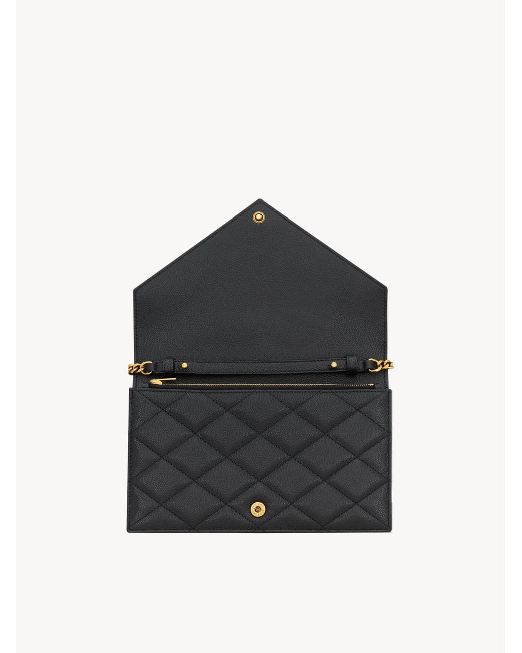 Saint Laurent White Paris Chain Wallet