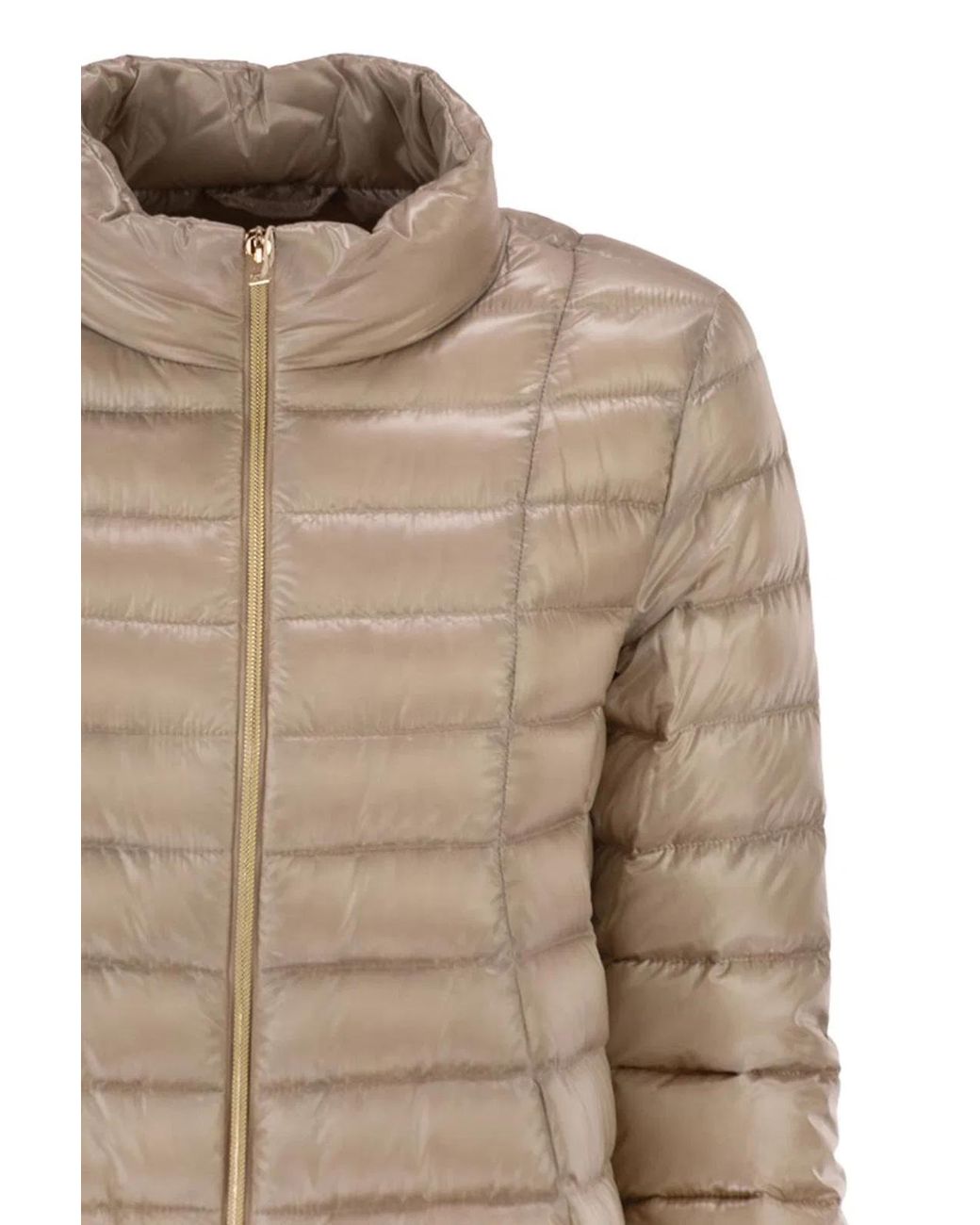 Herno Natural Ultra-Light Satin Down Jacket With Flared Back