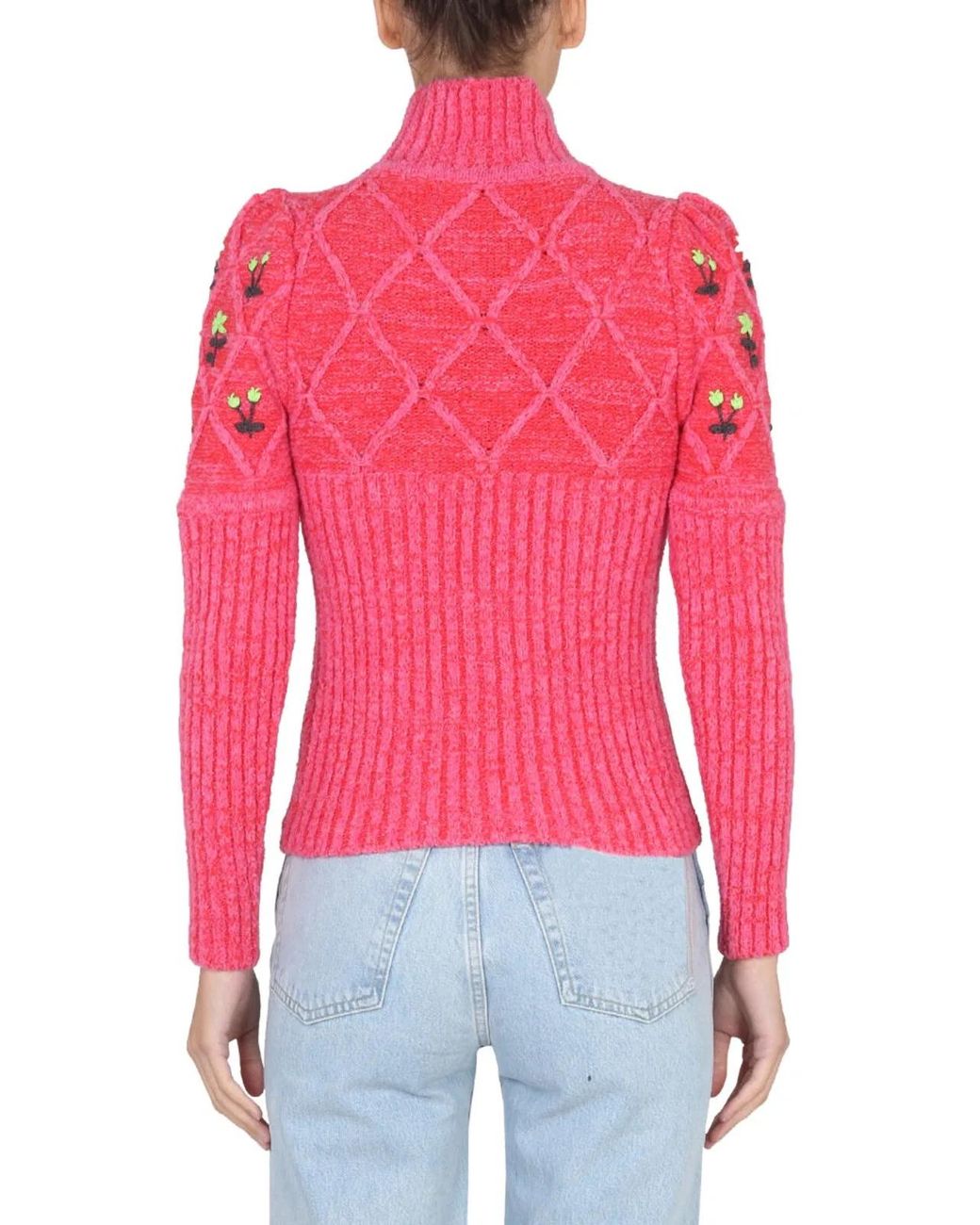Cormio Red Jersey With Floral Embroidery