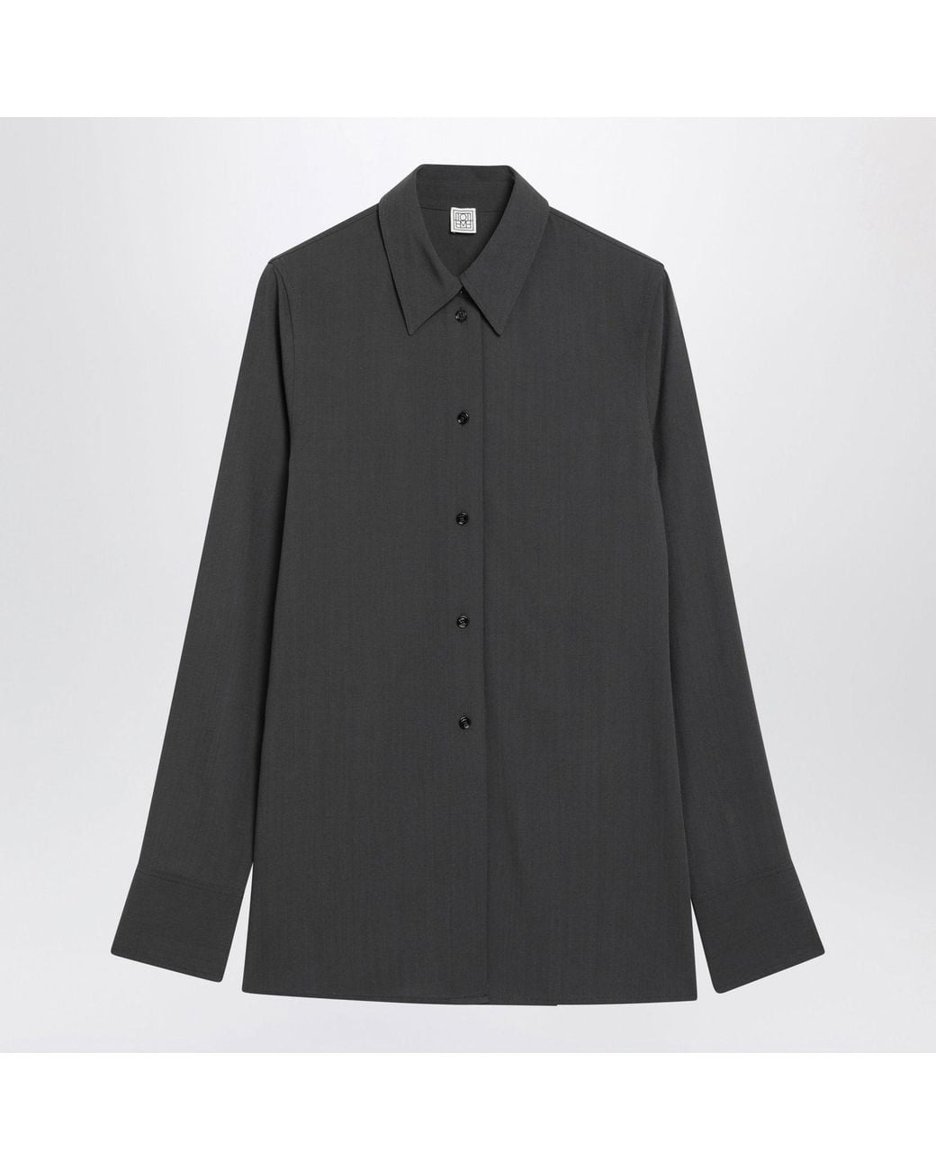 Totême Black Lightweight Viscose And Wool Shirt