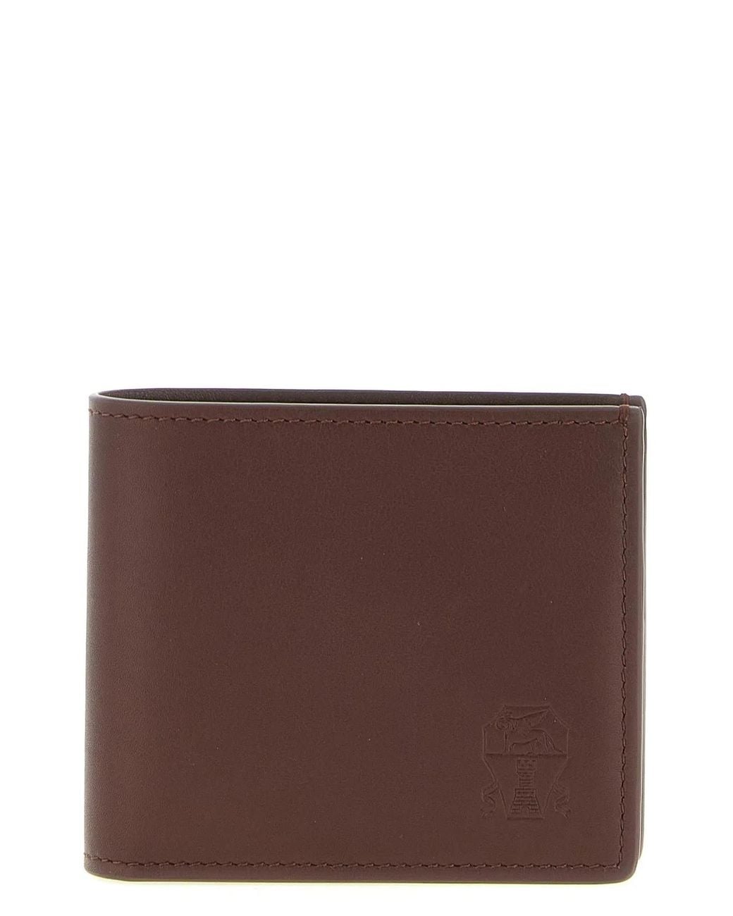 Brunello Cucinelli Brown Leather Wallet for men