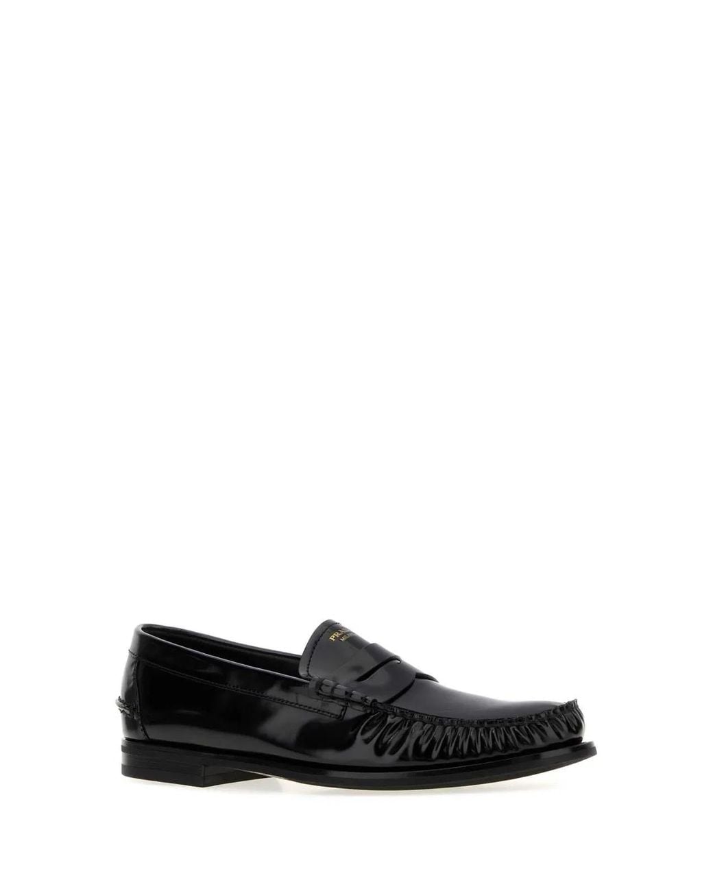Prada Black Leather Loafers for men