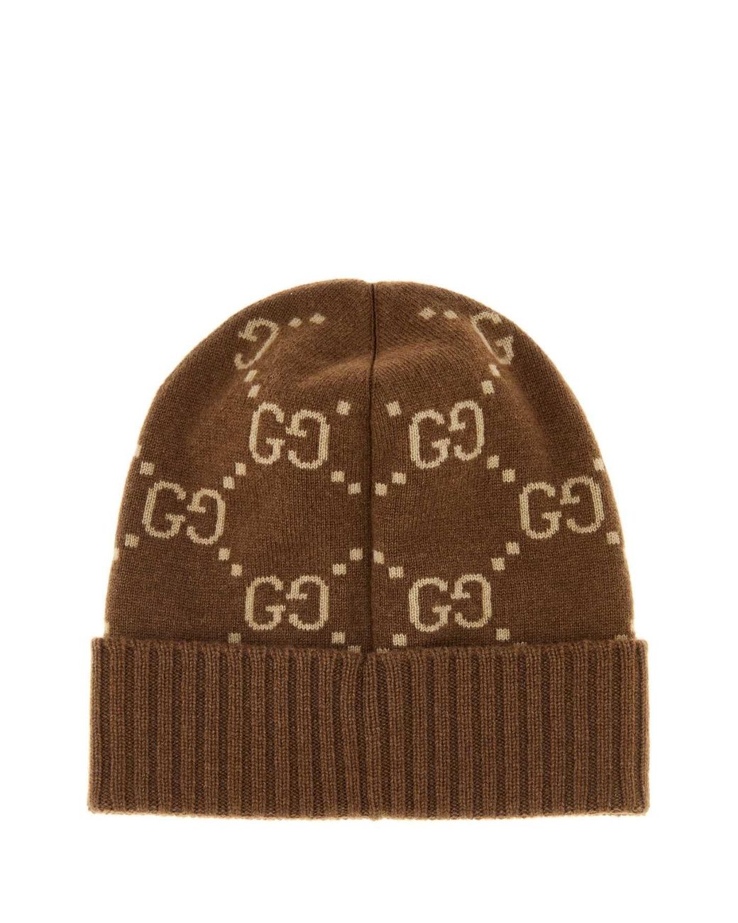 Gucci Brown Logo Beanie Hat