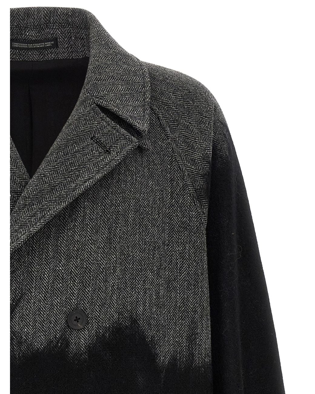 Yohji Yamamoto Black Shaded Coat for men