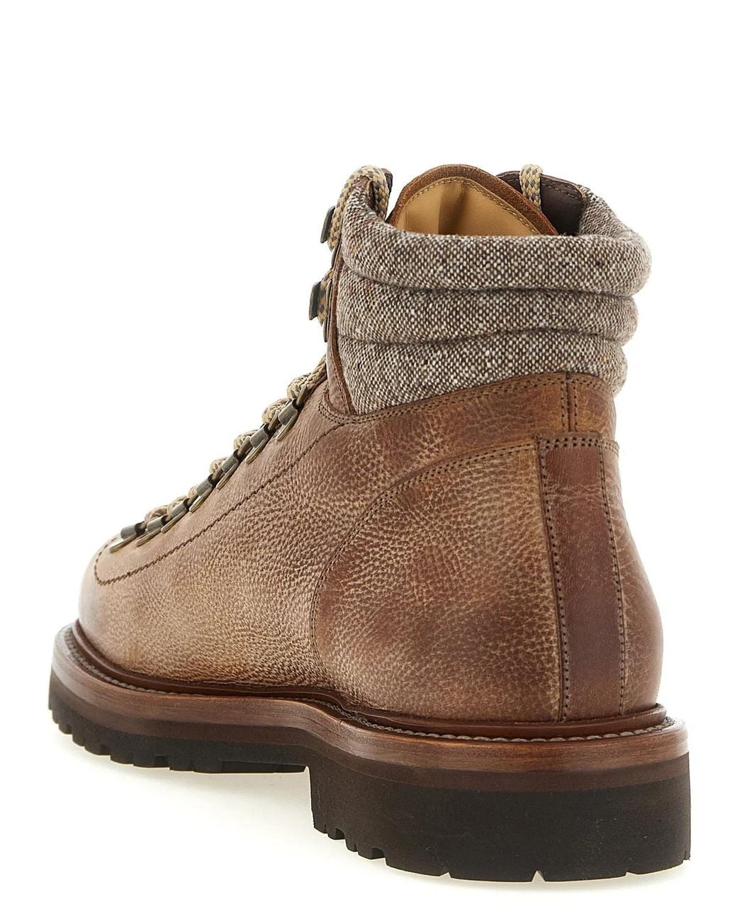 Brunello Cucinelli Brown 'Mountain Boot' Lace-Up Ankle Boots for men