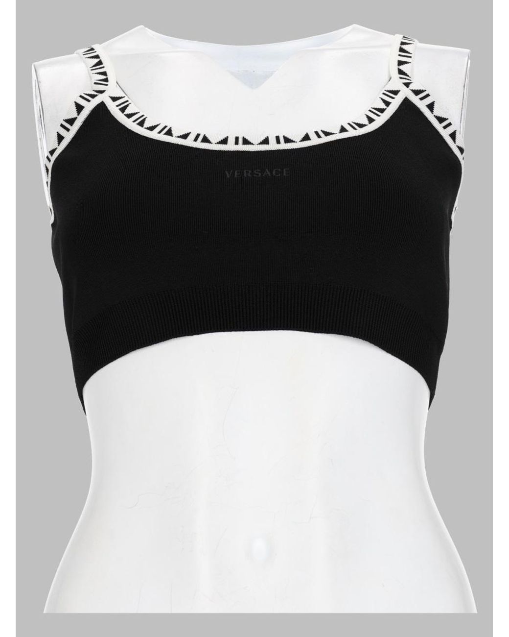 Versace Black Couture-Style Short-Sleeve Top