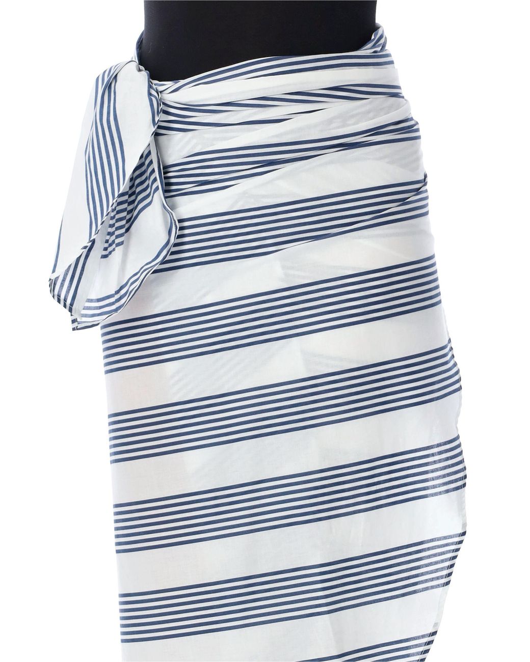 Frankie Shop Blue Thira Striped Wrap Skirt
