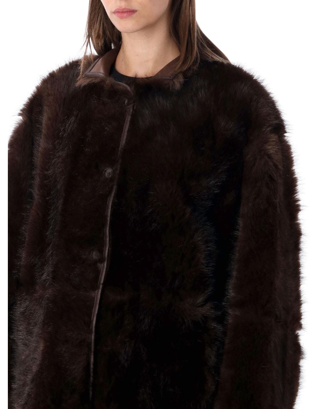 Urbancode Black Midi Jacket Toscana Faux Fur Reversabel