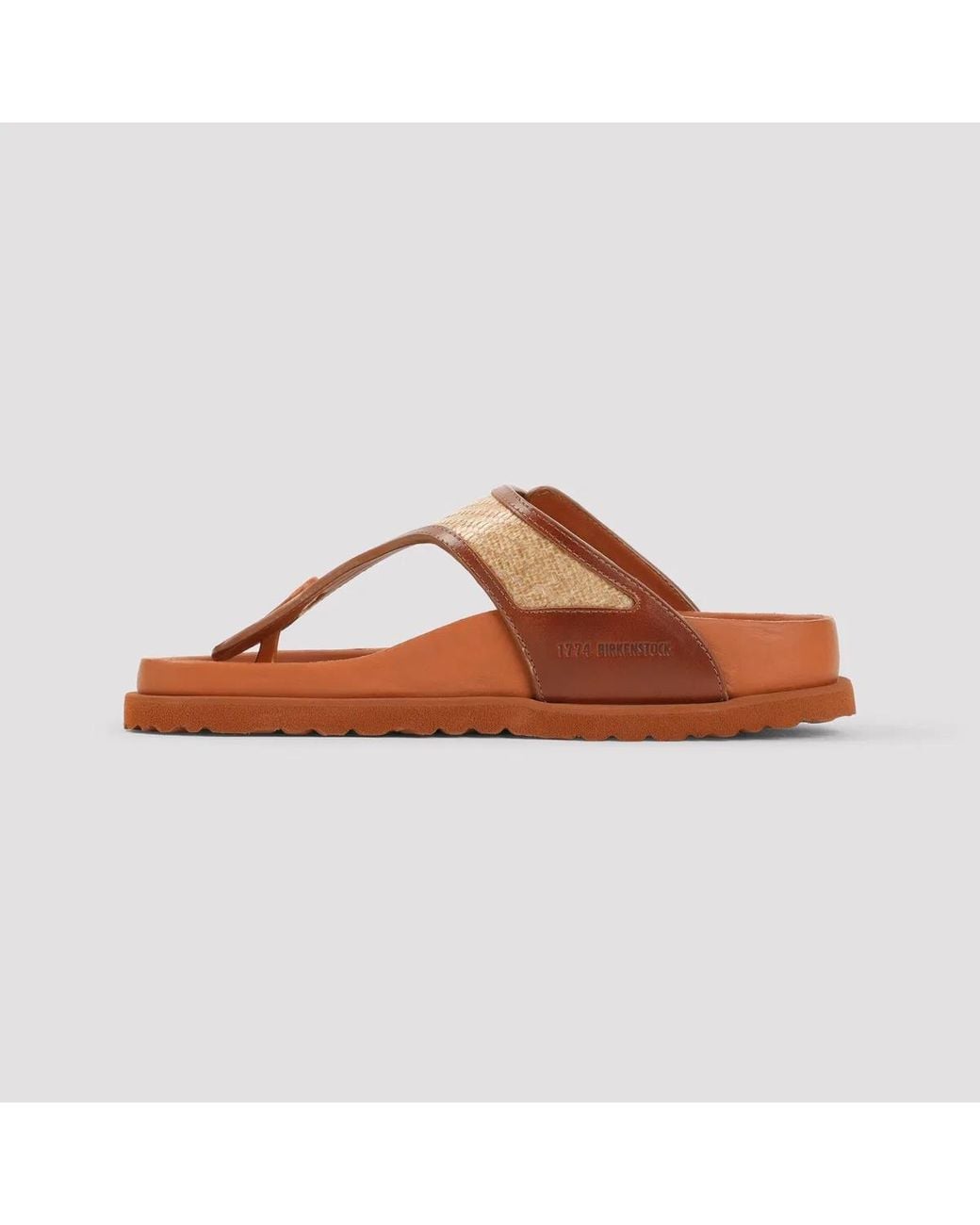 Birkenstock Brown Ginger Gizeh Frames Raffia Saldals