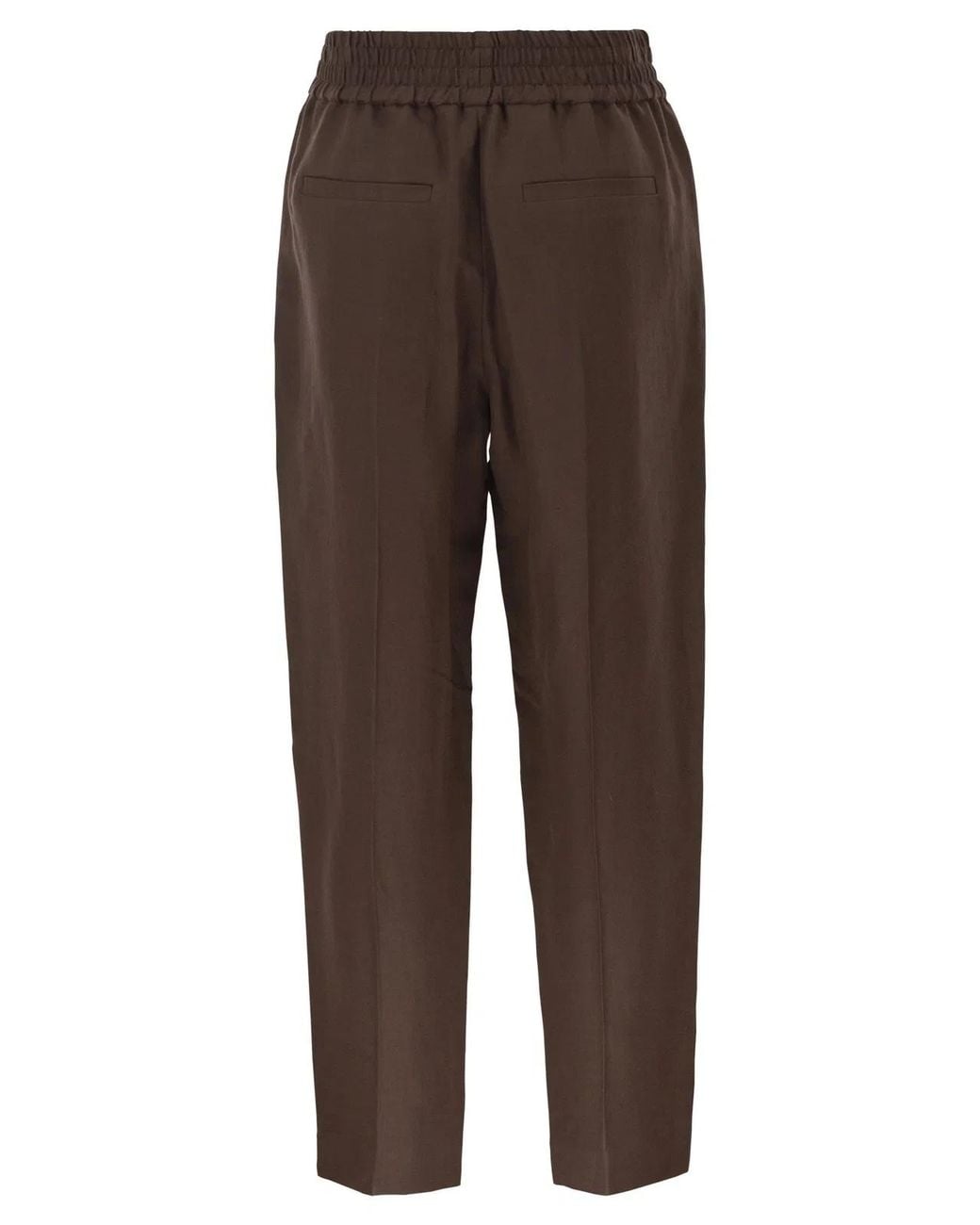 Brunello Cucinelli Brown Baggy Pull-Up Trousers