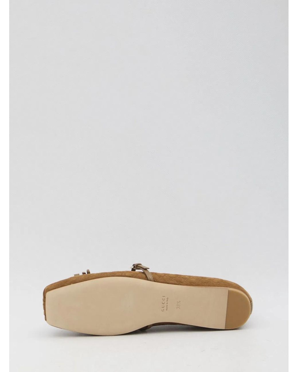 Gucci Natural Biscuit Suede Ballerinas