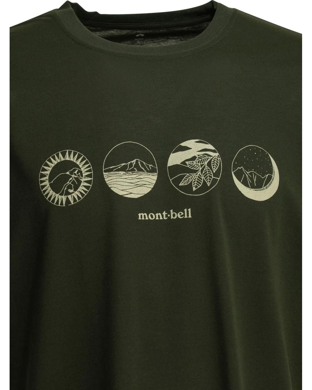 Montbell Green Polyester T-Shirt for men