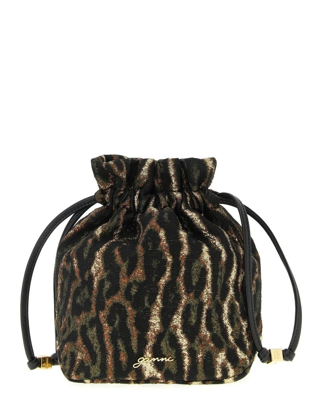 Ganni Black 'Metallic Bou Bucket' Pouch