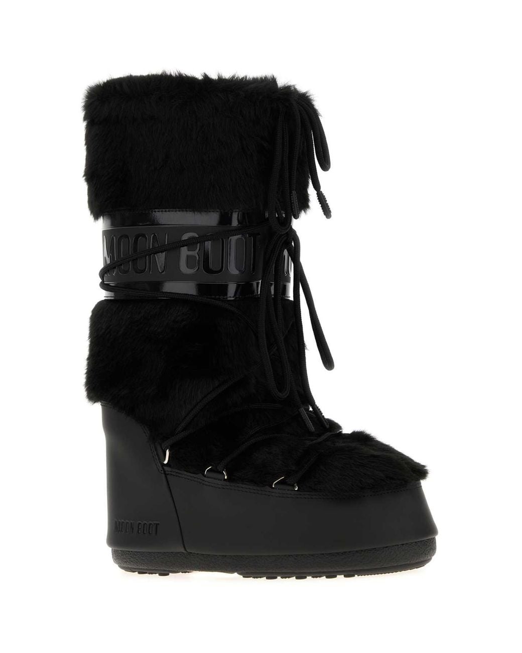 Moon Boot Black Icon High Faux Fur Boots