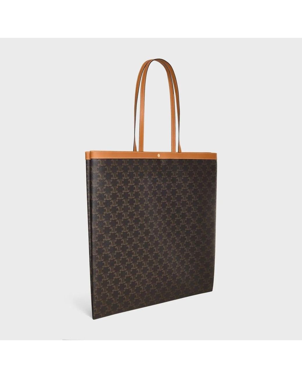 Céline Black Sac Cabas Large Flat Shopper Triomphe Canvas Miel Shoulder Bags