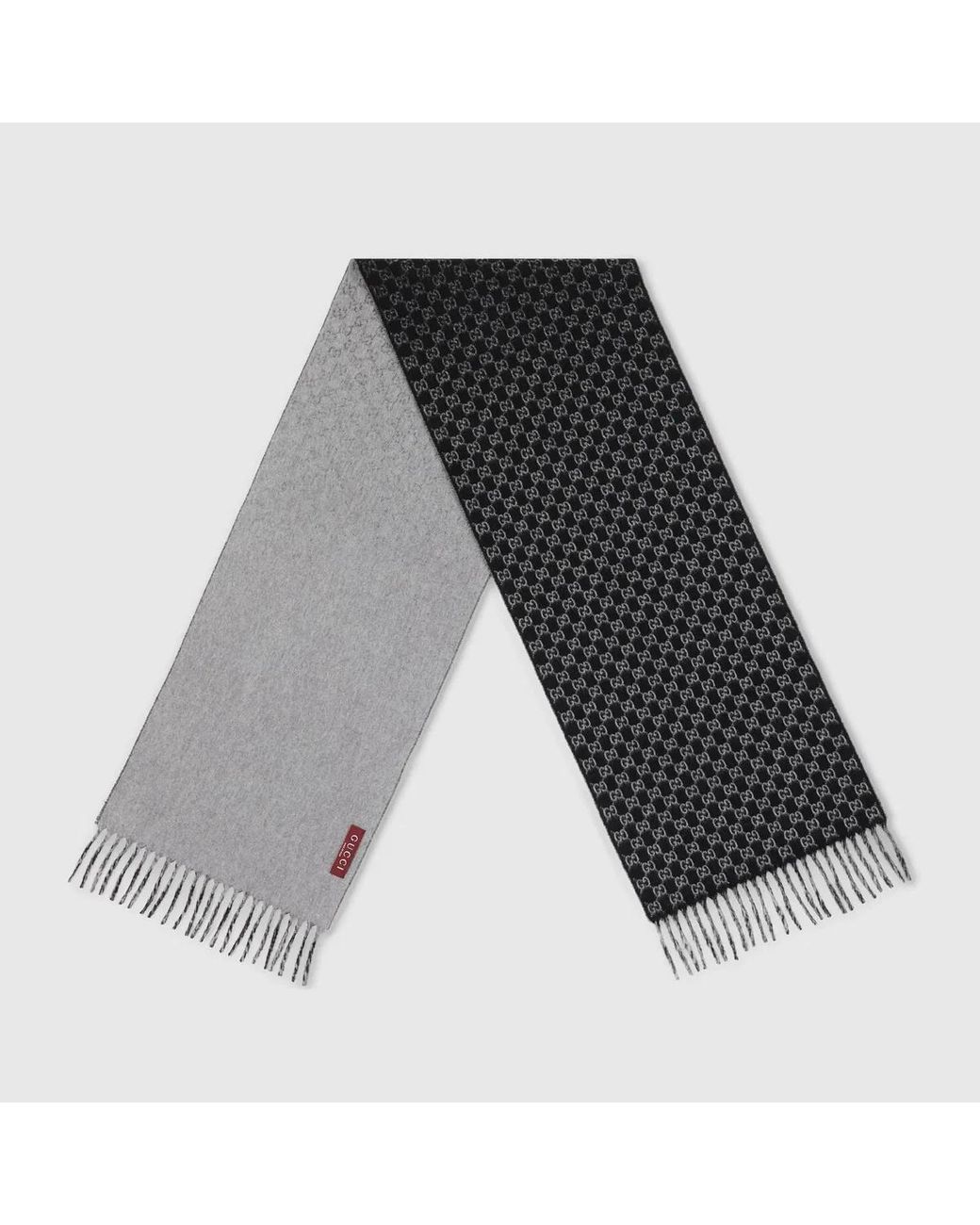 Gucci Black Gg Wool And Cashmere Scarf for men