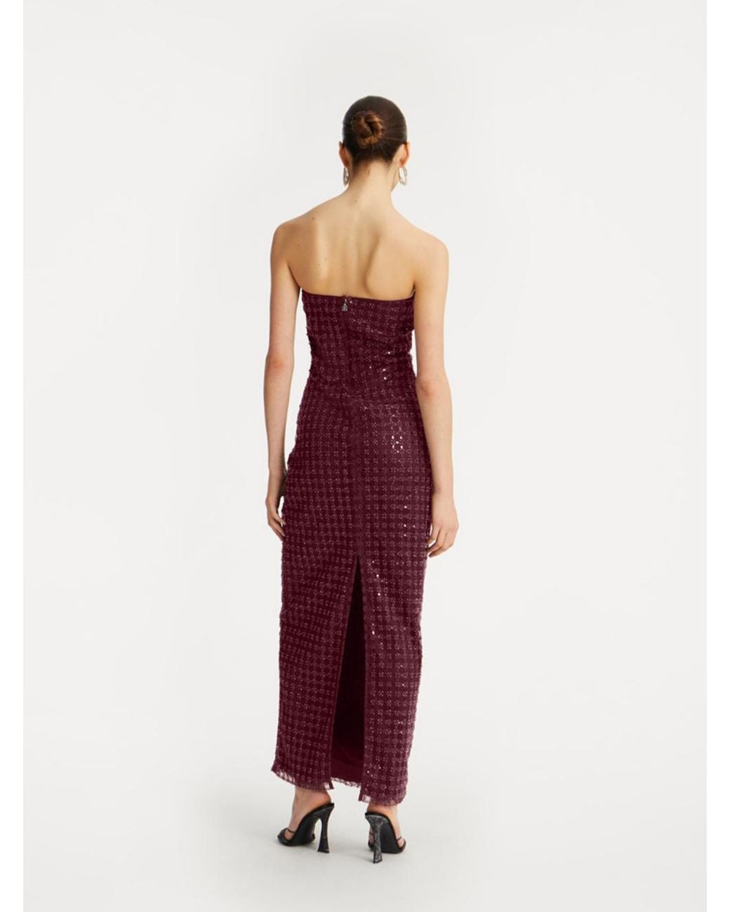 ROTATE BIRGER CHRISTENSEN Purple Bead-Embellishment Maxi Dress