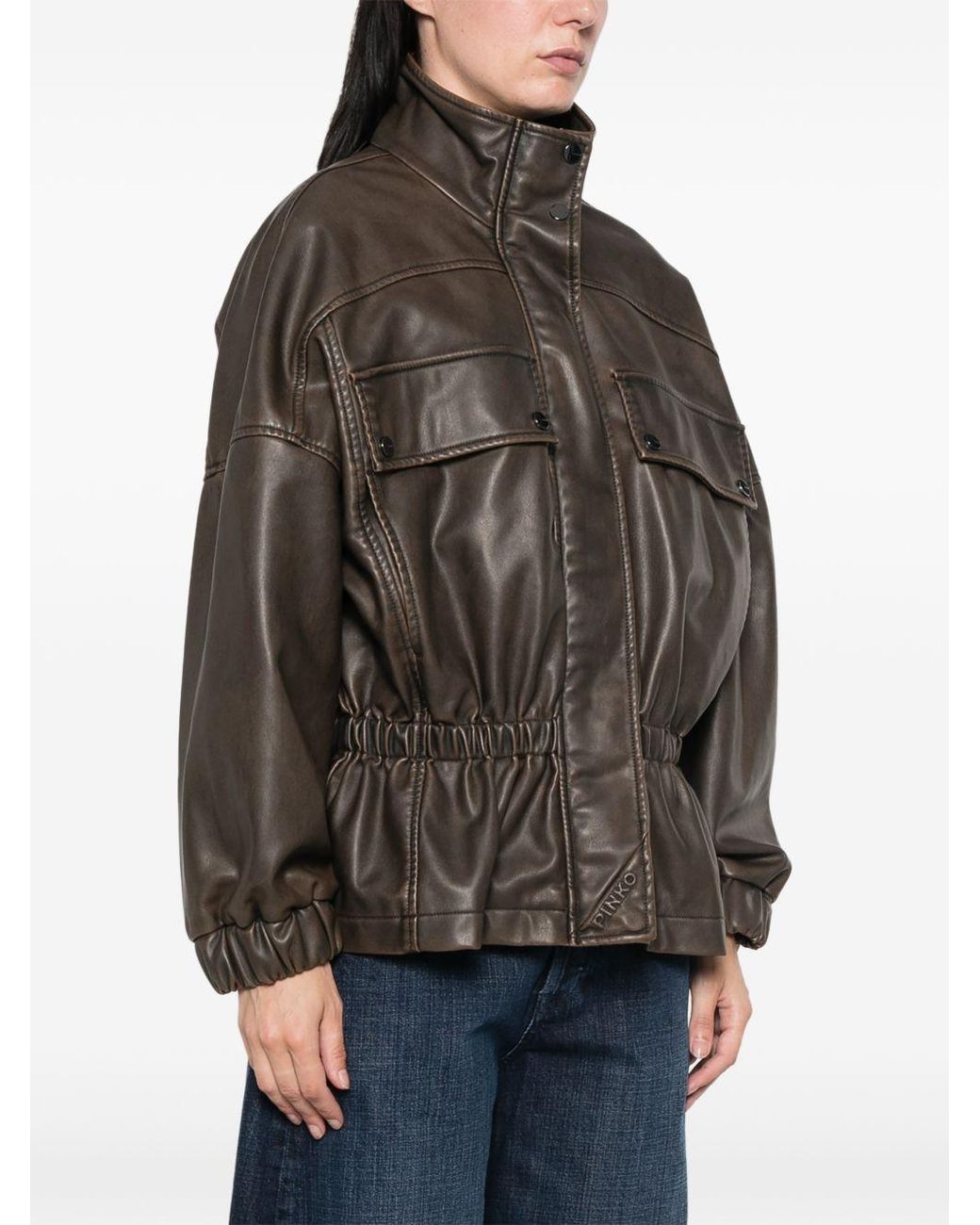 Pinko Brown Barkeria Pea Coat