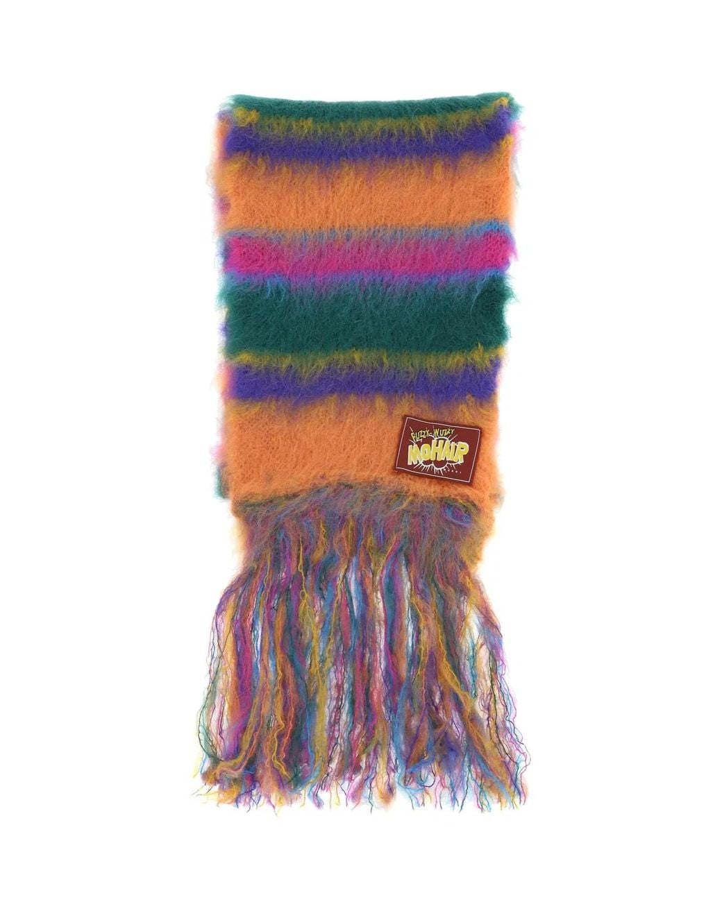 Marni Multicolor Mohair Blend Scarf Green,orange Wool for men