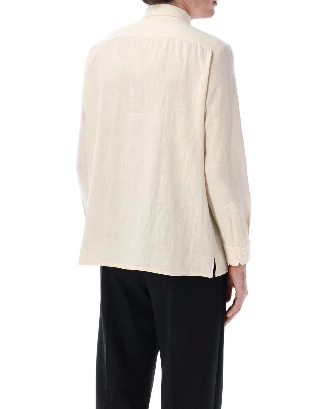 Salvatore Piccolo White Tahiti Ecru Cotton Shirt for men