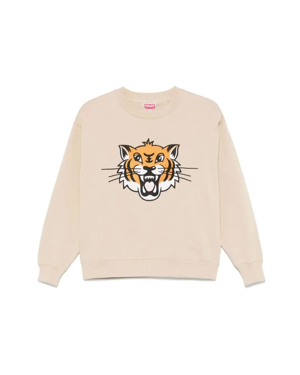 KENZO White Happy Tiger Logo Sweatshirt