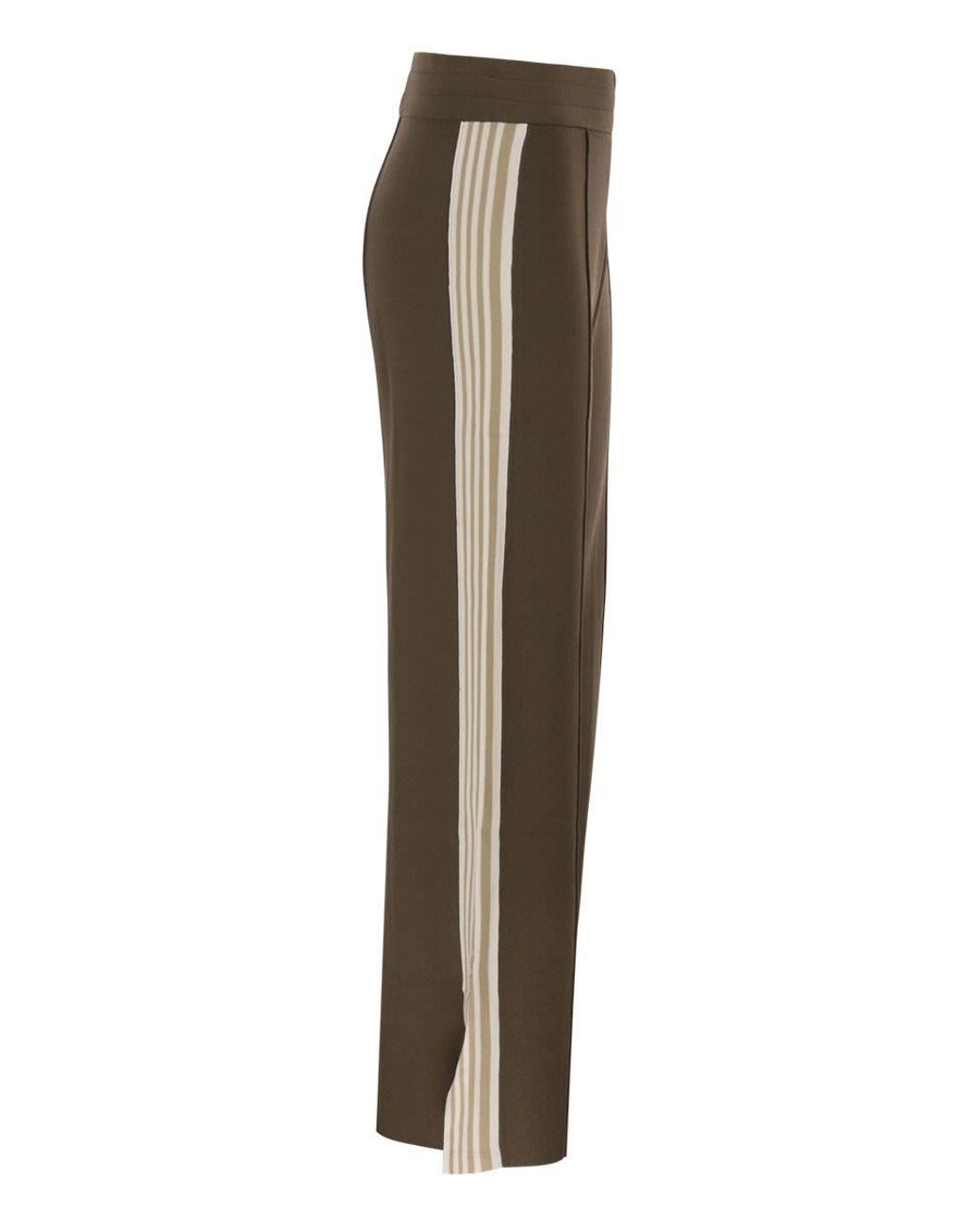 Autry Brown Wide-Leg Track Trousers With Contrast Side Stripes
