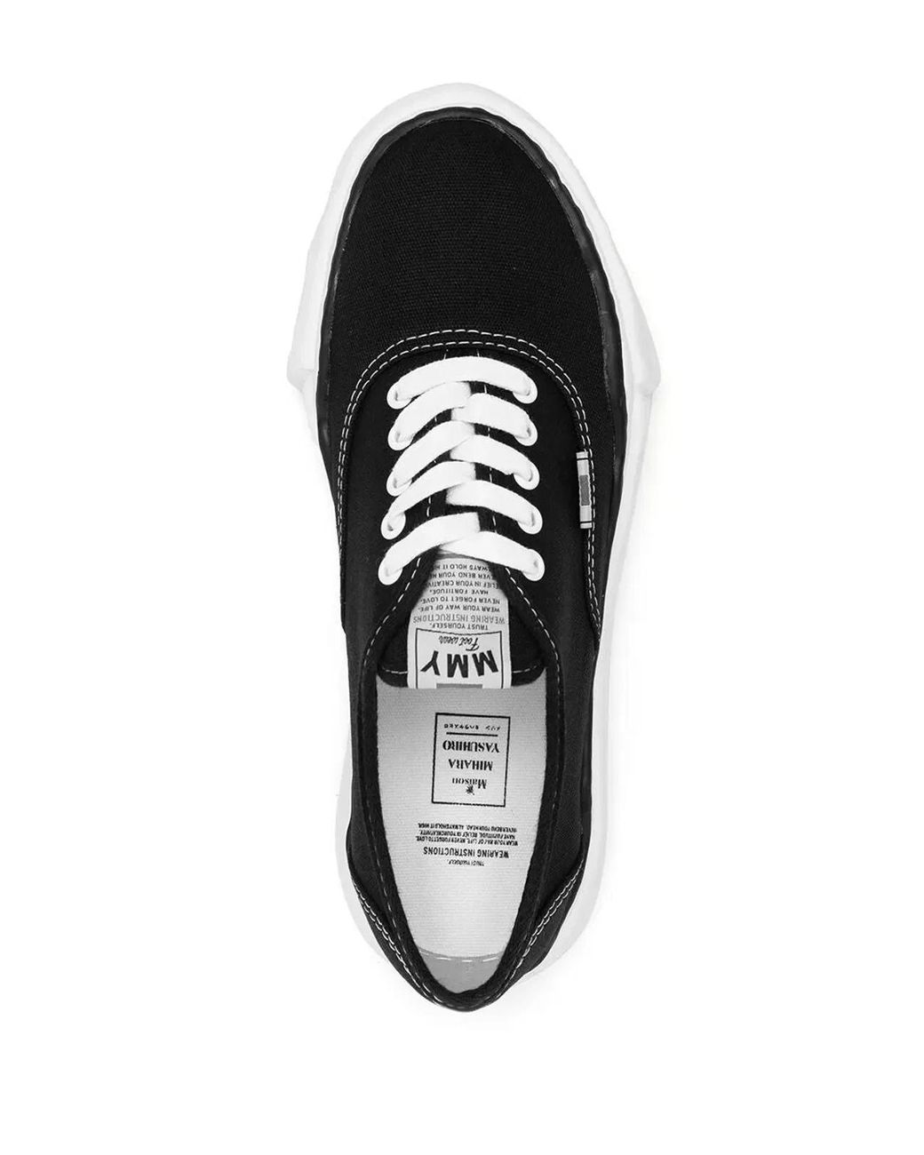 Maison Mihara Yasuhiro Black "Baker" Original Sole Canvas Low Top Sneakers