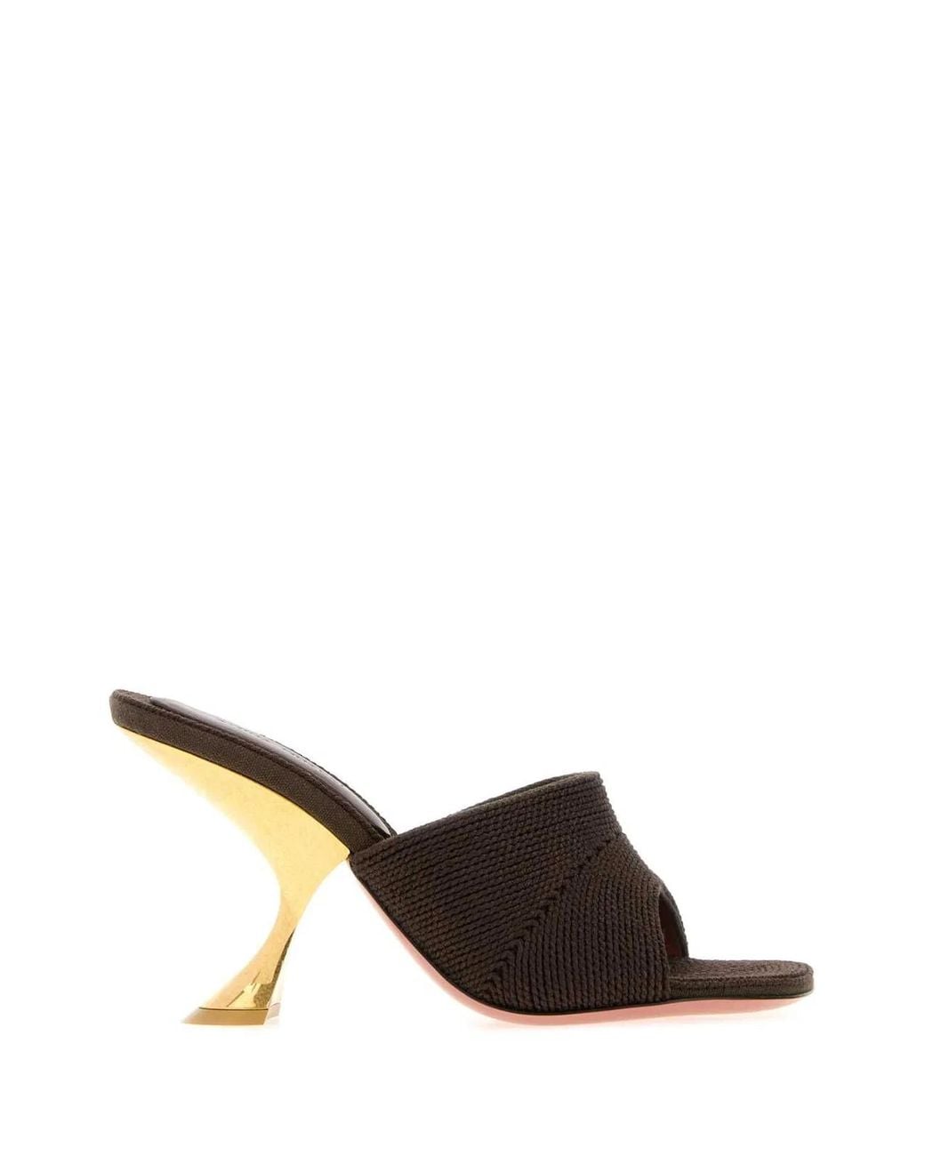 AMINA MUADDI Brown Taylor Woven Slipper 90
