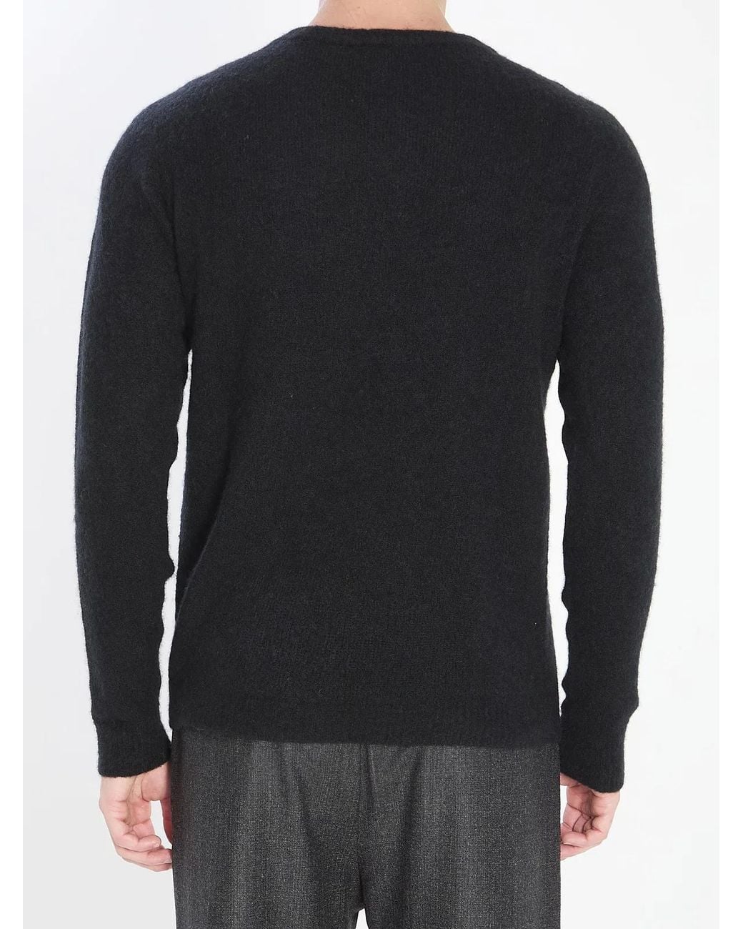 Roberto Collina Black Crewneck Sweater for men