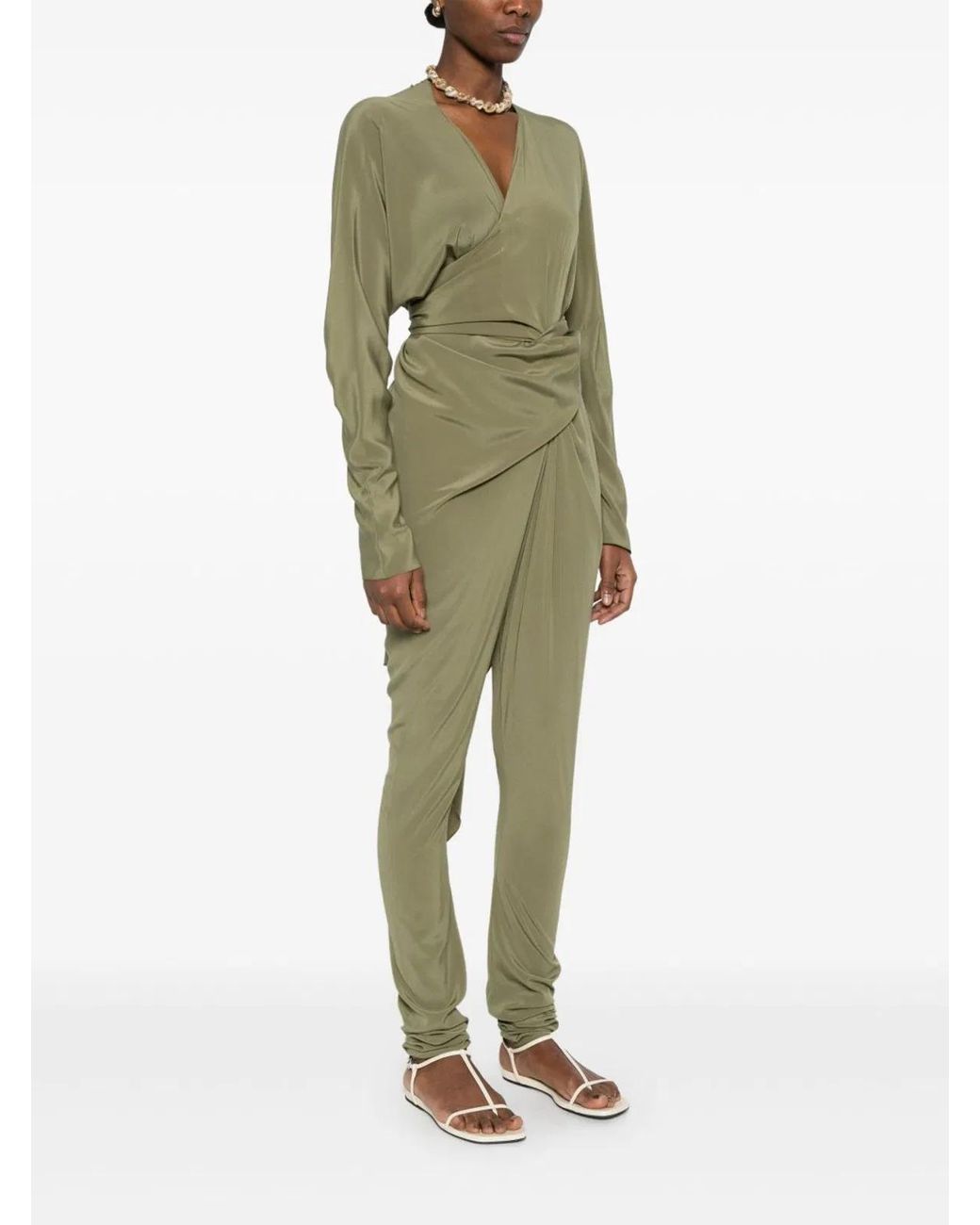 Cortana Green Serp Silk Jumpsuit