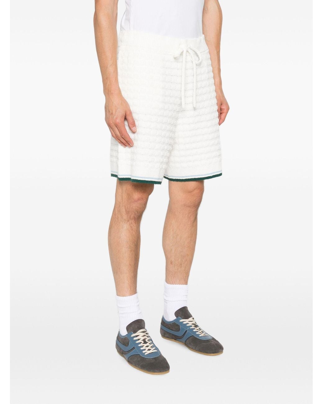Casablanca White Bouclé Tennis Shorts for men