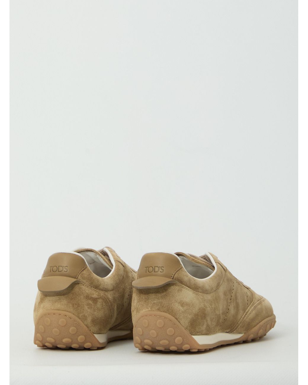 Tod's Natural Calfskin Suede And Smooth Leather Sneakers