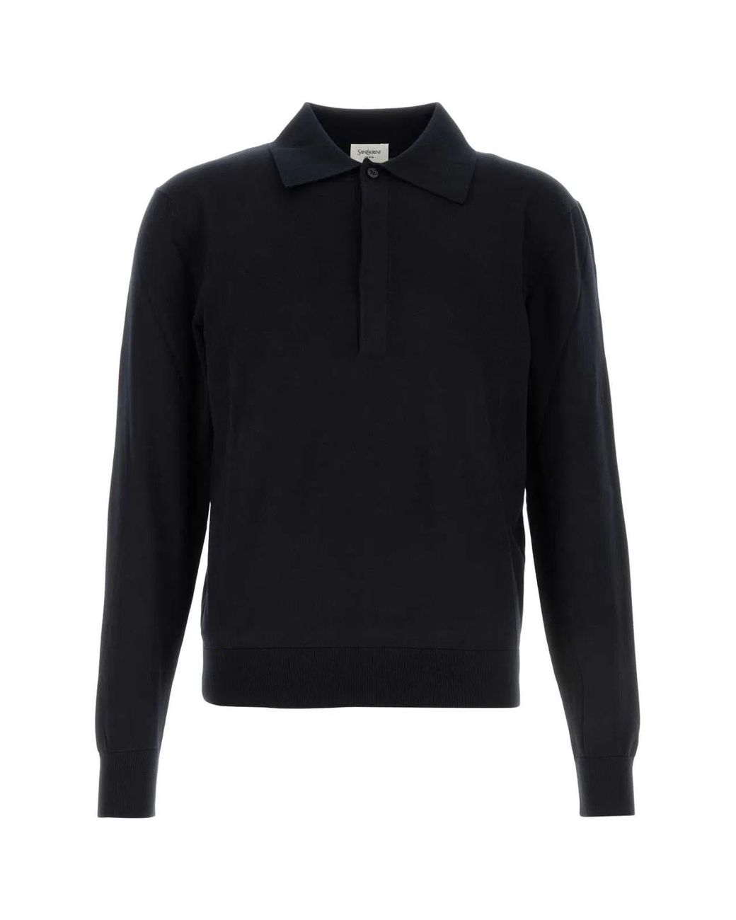 Saint Laurent Blue Solid Shirt Collar Polo for men