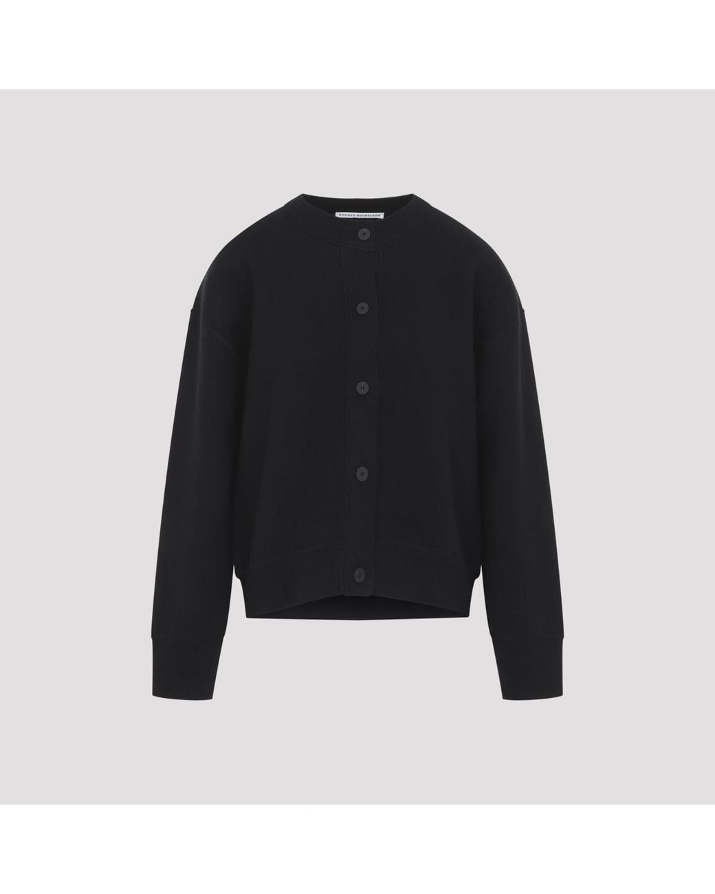 Studio Nicholson Black Arvine Crewneck Cardigan