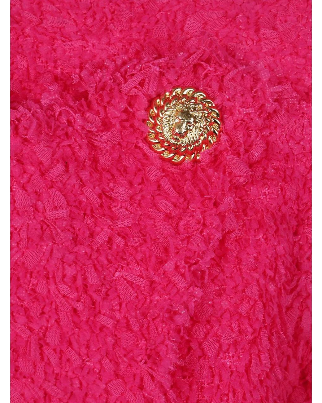 Balmain Pink 8 Button Tweed Spencer Jacket