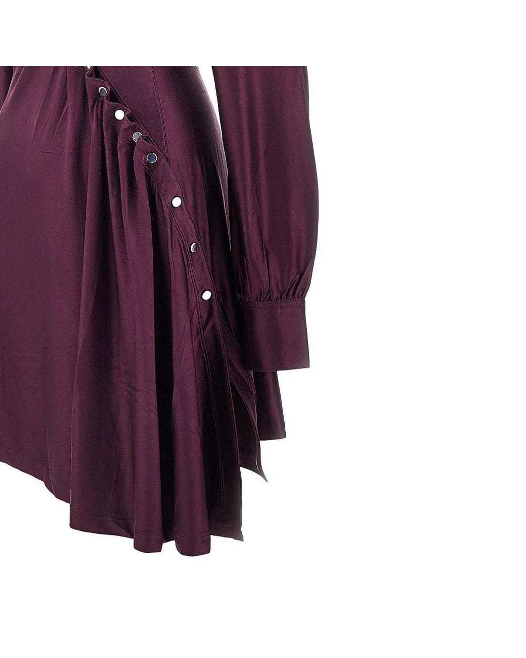 Rabanne Purple Draped Jersey Mini Dress