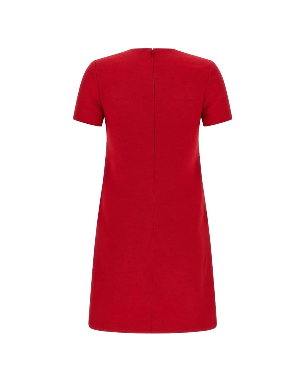 Valentino Red Vlogo Signature Wool And Silk Dress