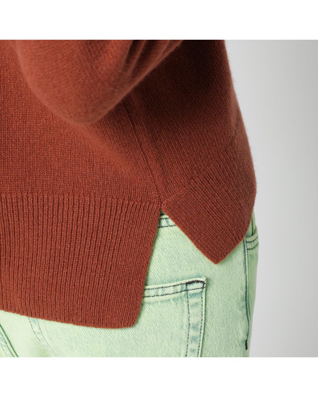 Sanderlak Red Rust Crew-Neck Wool Sweater