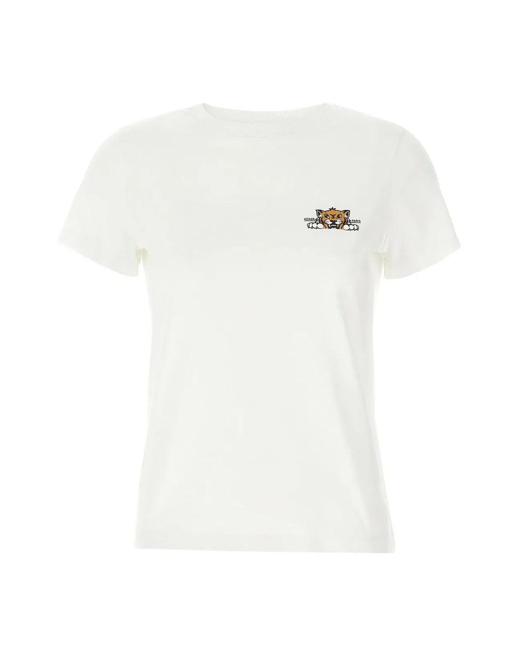 KENZO White Happy Tiger Logo T-Shirt