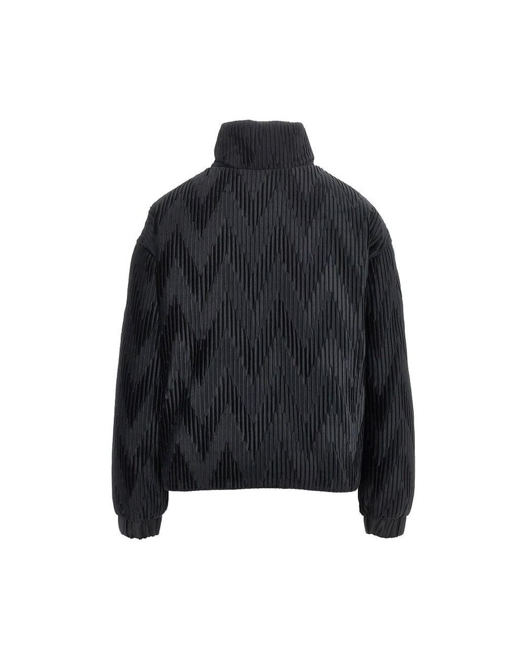 Emporio Armani Black Pleated Satin Down Jacket