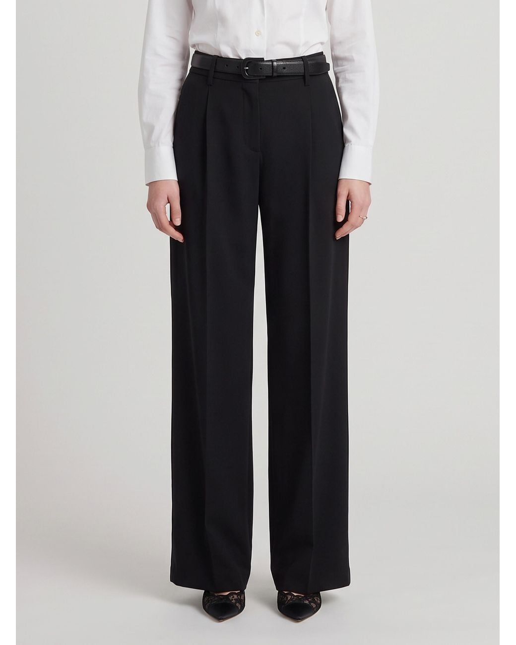 SUTTON NEW YORK Black Straight Leg Canvas Trousers