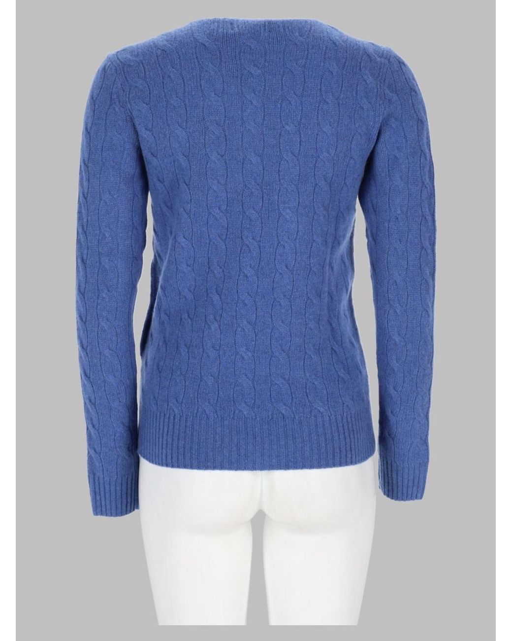Polo Ralph Lauren Blue Cable-Knit Wool-Cashmere Sweater