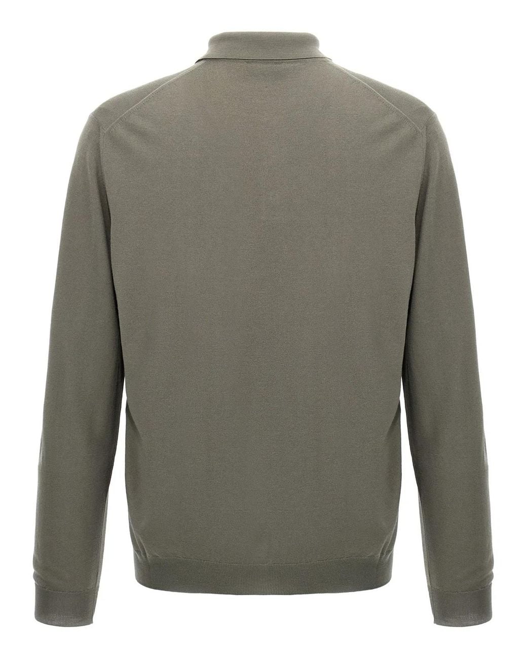 Zanone Gray Wool Polo Shirt for men