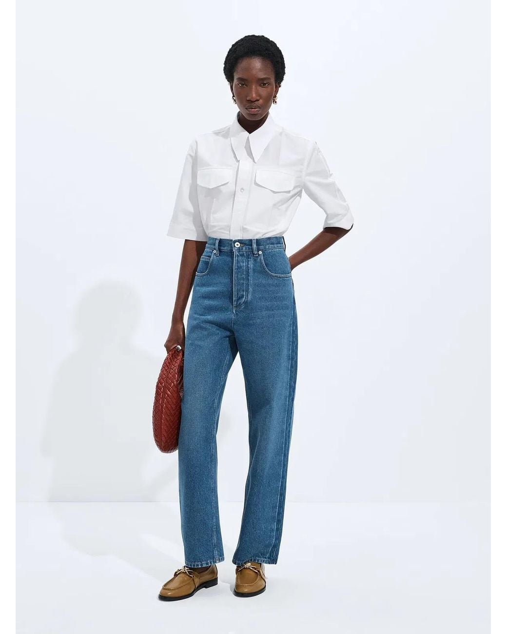 Bottega Veneta Blue Wide Leg Jeans