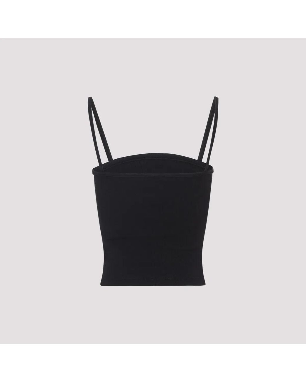 DIESEL Black Ribbed Stretch Cotton Top With Metallic Oval D Logo