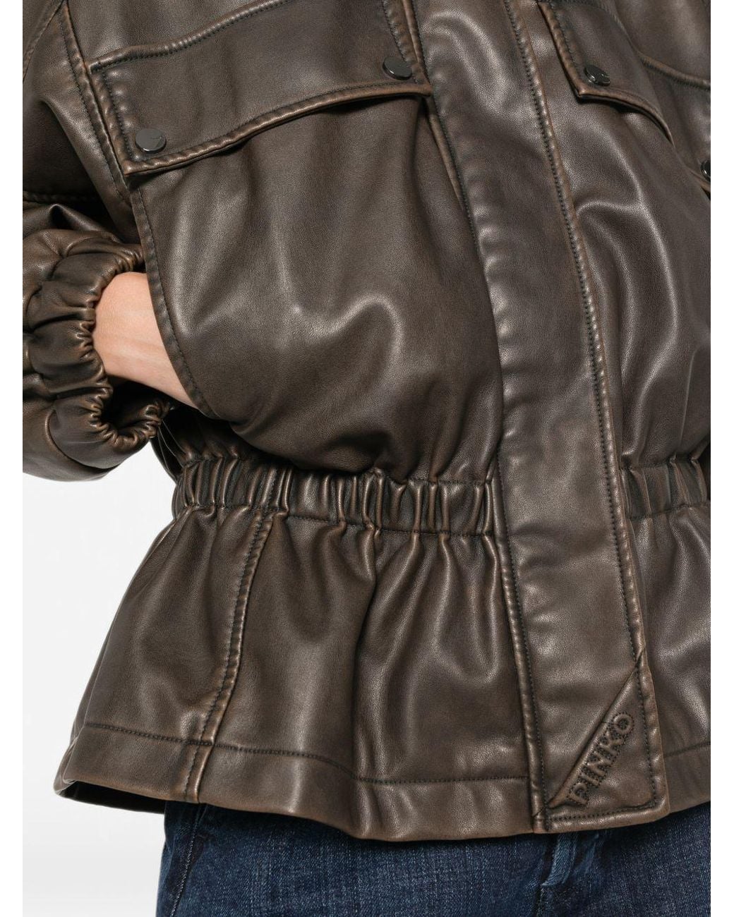 Pinko Brown Barkeria Pea Coat