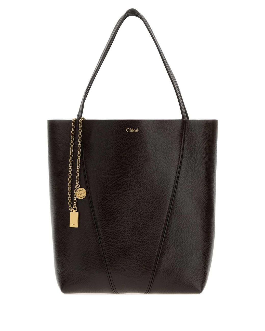 Chloé Black Chloé Calf Leather Spin Shopping Handbag (27 Cm X 30 Cm X 14 Cm)