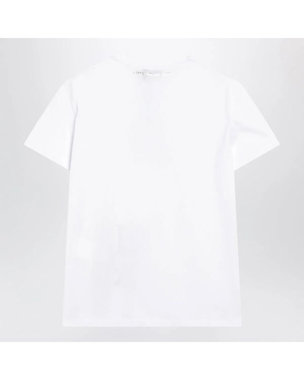 Max Mara White Max Mara S Cotton Tshirt With Logo Print