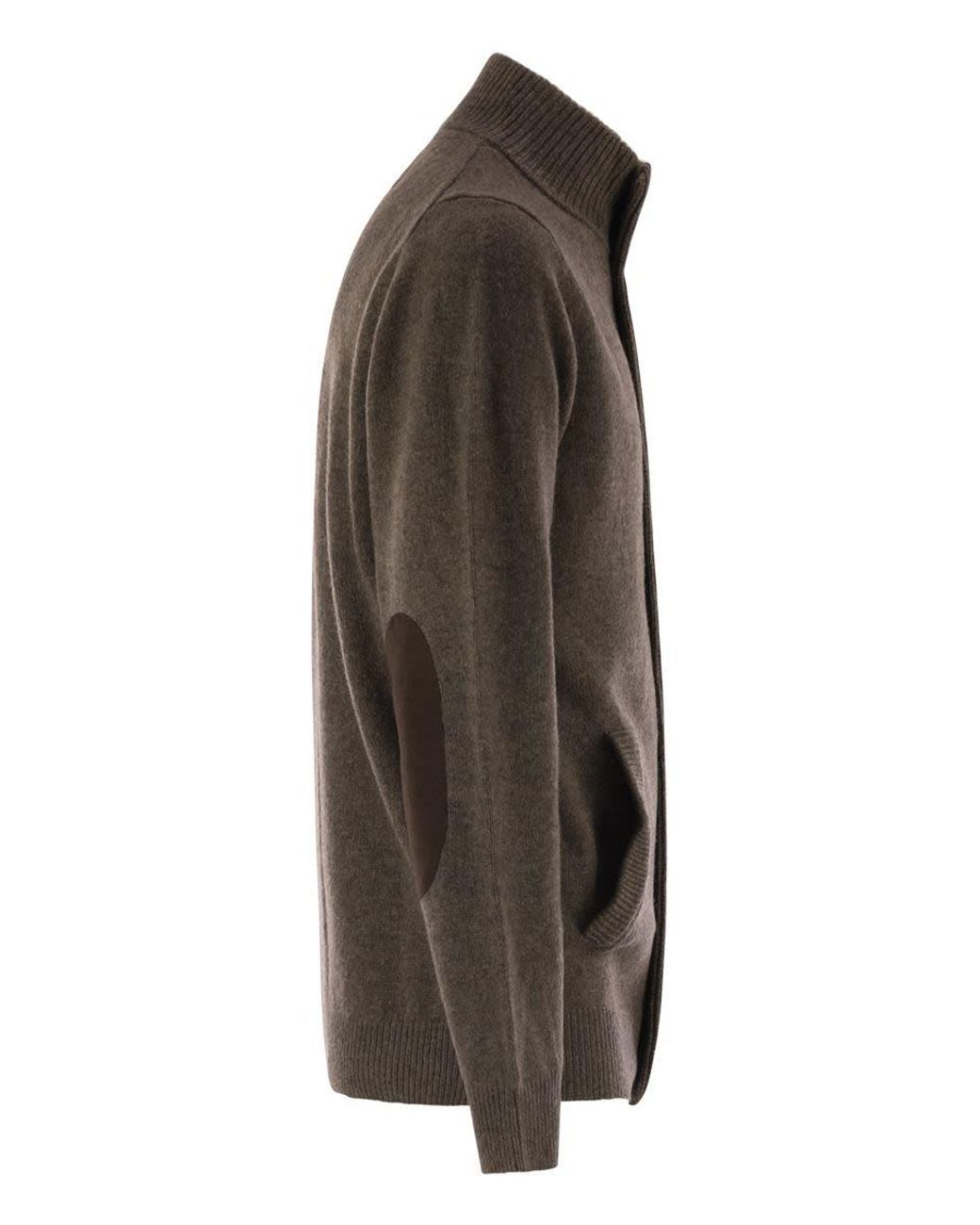Barbour Brown Zip-Up Jumper Patch for men